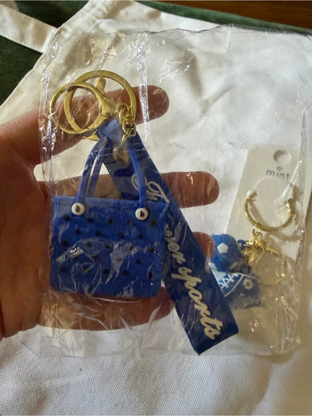 Adorable Blue Silicone Bag, Sneaker & Sports Keychain Set - Picture 4 of 7